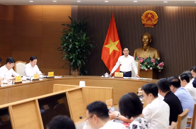 Deputy Prime Minister Bùi Thanh Sơn presides over the meeting. — VNA/VNS Photo An Đăng