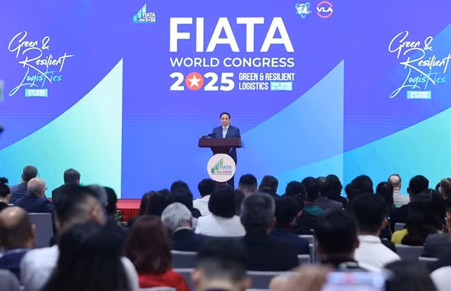Prime Minister Phạm Minh Chính addressed 2025 FIATA World Congress on Wednesday. — VNA/VNS Photos