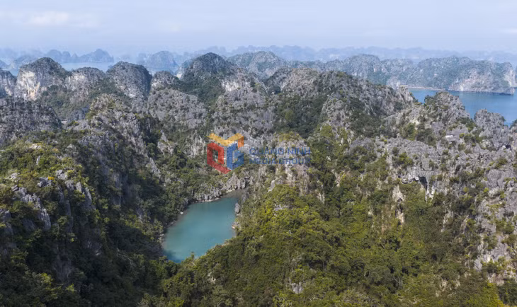 The Thien Canh Son area is distinguished by soaring limestone cliffs surrounding crystal-clear lagoons, creating a landscape of striking natural beauty.