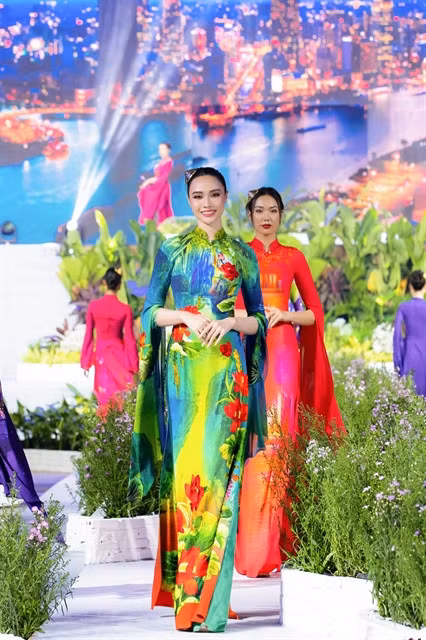 The collection was created especially for the festival with the goal of promoting tourism along the Sài Gòn River. — Photo courtesy of HCM City Áo Dài Festival