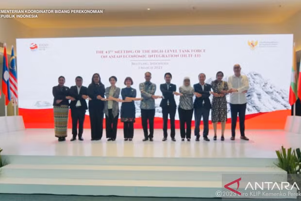 The 43rd High-Level Task Force on ASEAN Economic Integration (HLTF-EI) meeting was held in Belitung district, Bangka Belitung Islands province, on Thursday and Friday (March 2 and 3, 2023). (Photo: antaranews.com)