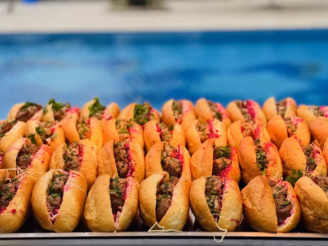 Vietnamese bánh mì with Swedish meatballs. VNS Photo Khánh Chi