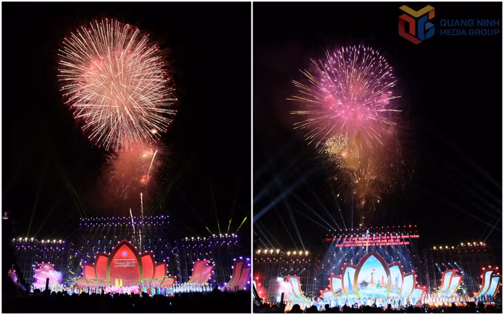 The brilliant fireworks, combined with a majestic light show and stunning visuals of the Yen Tu - Vinh Nghiem - Con Son, Kiep Bac heritage sites, brought the program to a close in an atmosphere of joy, pride, and hope for the future.