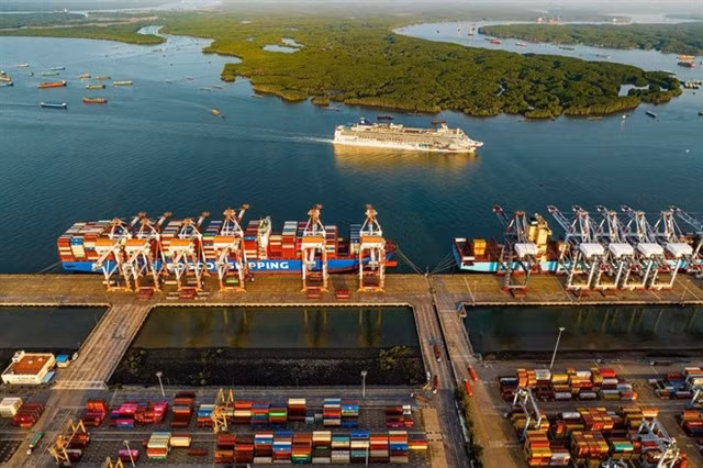 Bà Rịa–Vũng Tàu (now part of Hồ Chí Minh City) previously strived to develop an FTZ associated with the seaport in the Cái Mép Hạ area. — Photo thanhtra.vn
