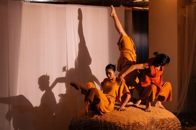 The exhibition showcases the pure natural beauty of Côn Đảo Island through a harmonious combination of various art forms such as installation, performance, painting, lighting or music.