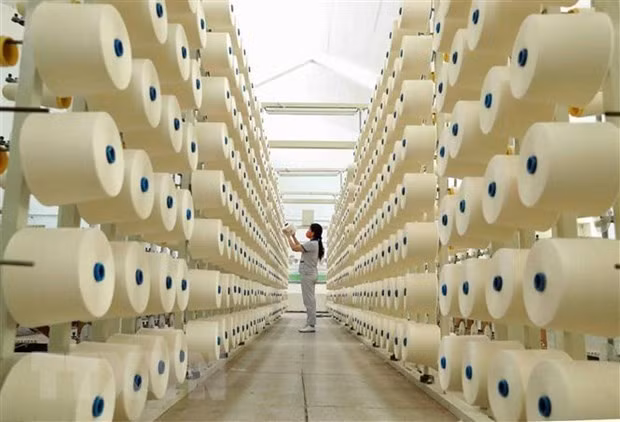 A yarn production line at Phú Thọ Textile Company in the northern province of Phú Thọ. — VNA/VNS Photo