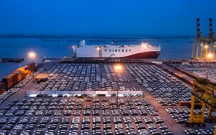 VinFast vehicles at Hai Phong Port. (Photo: VNA)