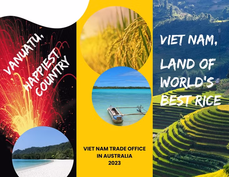 Poster "Vietnam, land of world's best rice" promoted in Vanuatu (Photo: hanoimoi.com.vn)
