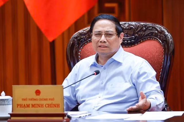 Prime Minister Phạm Minh Chính speaks at the meeting. — VNA/VNS Photo