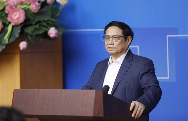 Prime Minister Phạm Minh Chính delivers an opening speech at the event. — VNA/VNS Photo