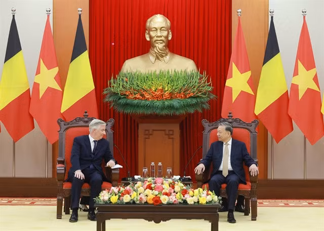Party General Secretary Tô Lâm during the meeting with King Philippe of Belgium in Hà Nội on Tuesday. — VNA/VNS Photo Thống Nhất