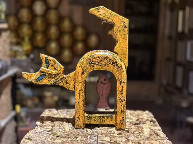 ONE OF A KIND: The special feature of the feline statue collection is uniqueness – no item looks alike. — Photo courtesy of the artisan