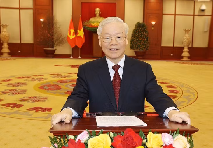 Party General Secretary Nguyen Phu Trong extends greetings for Year of the Cat. Photo: VNA