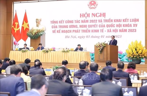PM Pham Minh Chinh speaks at the event. (Photo: VNA)