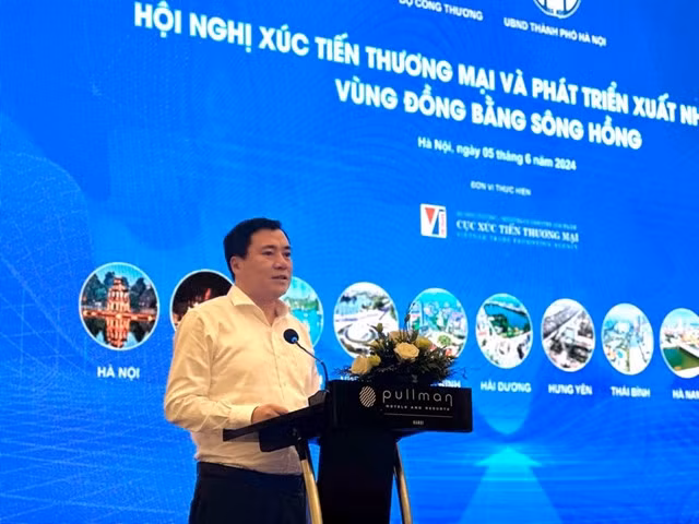Deputy Minister of Industry and Trade Nguyễn Sinh Nhật Tân speaks at a conference on trade promotion activities in this region held in Hà Nội on Wednesday. —VNS Photo Hoàng Hà