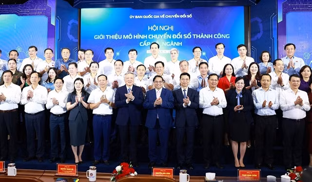 PM Phạm Minh Chính at the event showcasing judicial sector's successful digital transformation models on Sunday. — VNA/VNS Photo Dương Giang