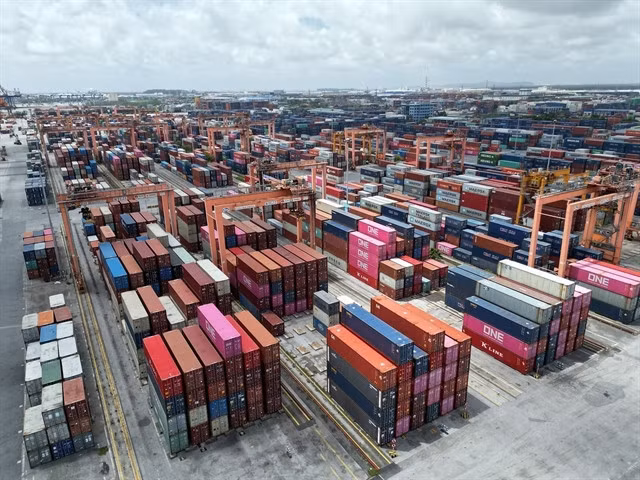 A container depot in Hải Phòng Port. UOB maintains the forecast at 6 per cent for the Vietnamese economy this year. — VNA/VNS Photo Tuấn Anh