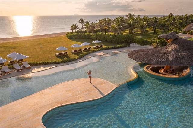 Nestled on serene Bãi Dài beach, Ana Mandara Cam Ranh offers 36 villas and 140 inviting hotel rooms, all thoughtfully crafted within a lush green landscape. Photo courtesy of the resort