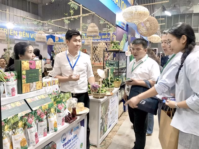 A booth at the Vietnam International Sourcing Expo 2024 that is being held at the Saigon Exhibition and Convention Centre until June 8. — VNS Photo