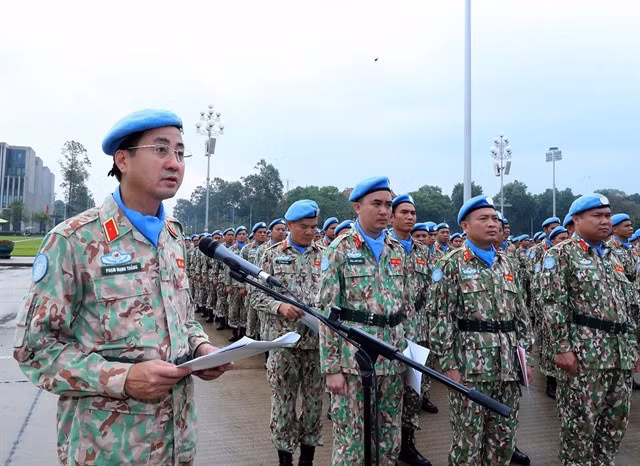 Major General Phạm Mạnh Thắng, Director of the Việt Nam Department for Peacekeeping Operations under the Ministry of National Defence speaks at the event on Wednesday. VNA/VNS Photo