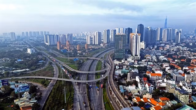 An aerial view of HCM City, the largest economic hub of Việt Nam which embodies the fast-paced, dynamic growth of the country. — VNA/VNS Photo Tuấn Anh