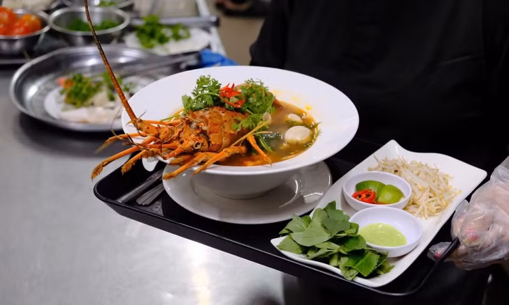 The $24 lobster pho features a 400-gram lobster. Photo by VnExpress/Trung Mai