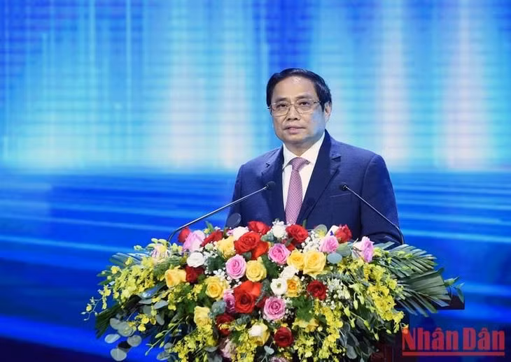 Prime Minister Pham Minh Chinh addresses the ceremony. (Photo: NDO)