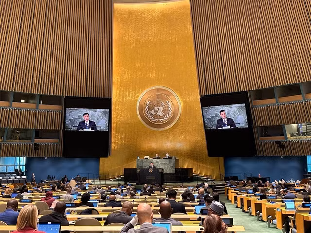 Ambassador Đặng Hoàng Giang, Permanent Representative of Việt Nam to the United Nations speaks at the UN General Assembly’s 11th Emergency Special Session on the Ukrainian situation. — VNA/VNS Photo