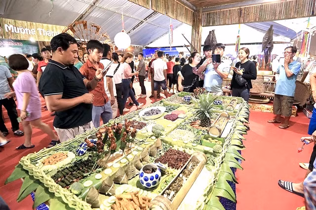 Tourists attend an agricultural product festival in Hòa Bình Province. — VNA/VNS Photo Trọng Đạt