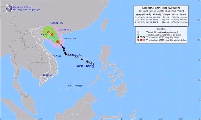 The direction of the typhoon Prapiroon.— VNA/VNS Photo