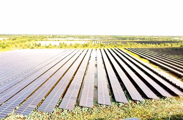 Europlast Long An solar power plant in Mỹ Thạnh Bắc Commune, Đức Huệ District, Long An Province.