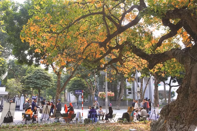 Ever wanted your portrait painted? The Hoàn Kiếm Lake area is a famous meeting point for artists to sketch, paint and display their works, and it's a ideal place to wander around all day. VNS Photo Trương Vị