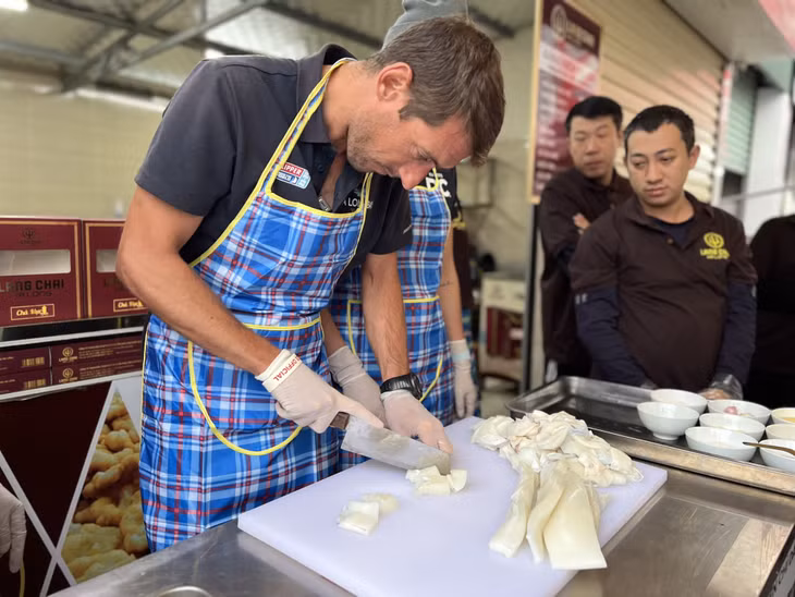 Ingredients are prepared by hand.