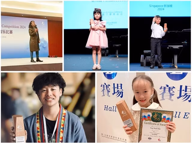 Five Vietnamese contestants win first prizes at the 18th ZhongSin International Music Competition 2024. Photo courtesy of ZhongSin International Music Competition