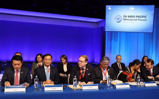 Minister of Foreign Affairs Bùi Thanh Sơn (second from left) at IPMF-3. — VNA/VNS Photo