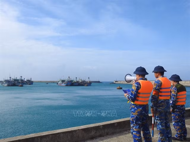 The navy calls on ships to take shelter from Storm No. 15 in the Trường Sa special zone. — VNA/VNS Photo