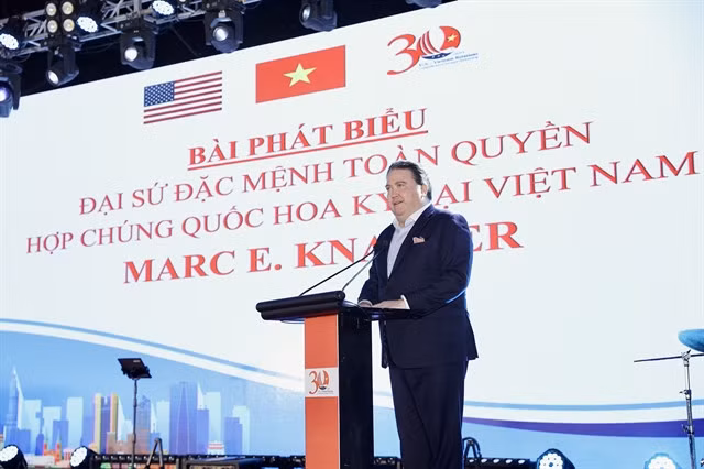 US Ambassador to Việt Nam Marc E. Knapper delivers his speech at the event.—Photo courtesy of VUFO