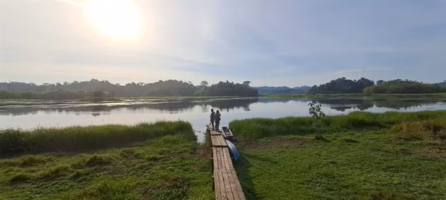 A sunset view of the Crocodile Lake, or Bàu Sấu, is seen at the National Cát Tiên Park in the southern Đồng Nai Province. WWF-Viet Nam reported that about 120.000 independent wildlife records, including nine Annamite endemics and 22 non-endemic but highly threatened species. VNS Photo Công Thành