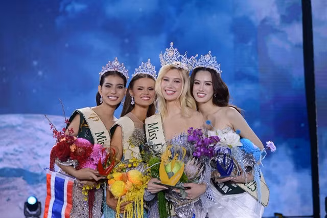 Miss Earth 2025's top four with Vietnamese Trinh Mỹ Anh being Miss Earth Water. Photos courtesy of organisers