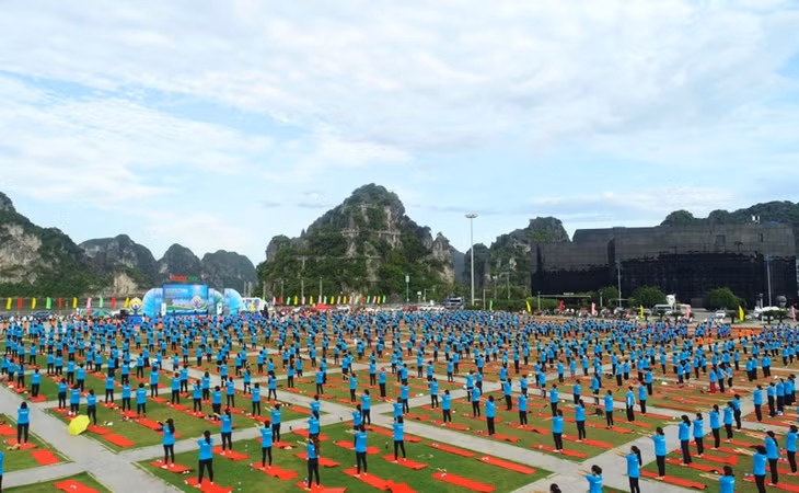 The 8th International Day of Yoga at the iconic world heritage site of Halong Bay