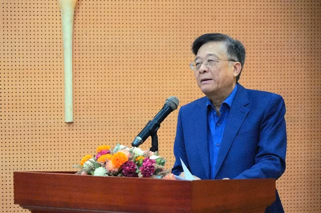 Dr. Nguyễn Quốc Hùng, Vice Chairman and General Secretary of the Vietnam Banks Association (VNBA), speaks at the event. VNS Photo