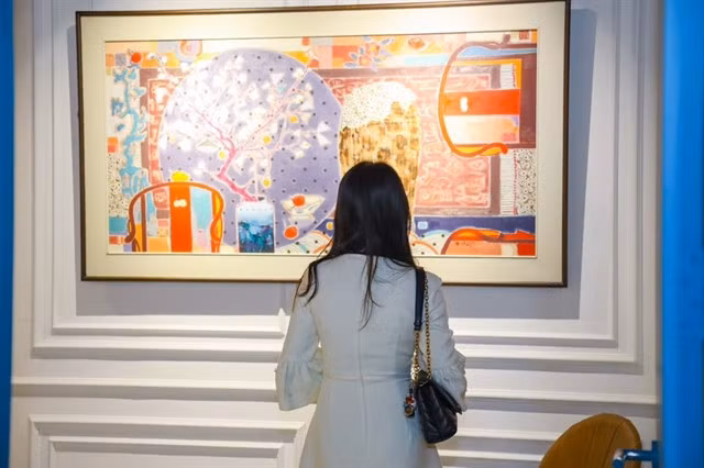 A painting by Khổng Đỗ Duy at the exhibition. Photo courtesy of Khổng Đỗ Duy