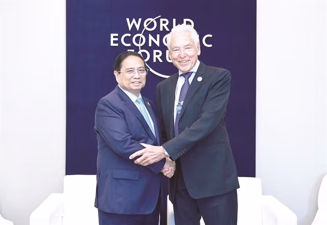 The PM meets with Peter Brabeck-Letmathe, interim chairman of the World Economic Forum.