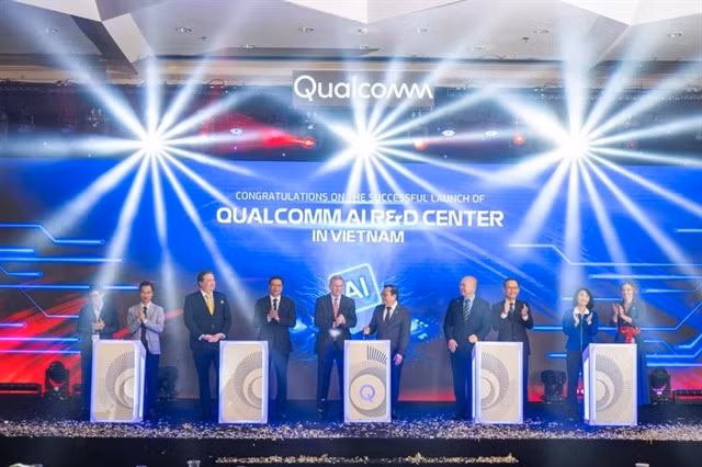 The launching ceremony of the new Qualcomm AI R&amp;D centre in Việt Nam on June 10. — VNA/VNS Photo