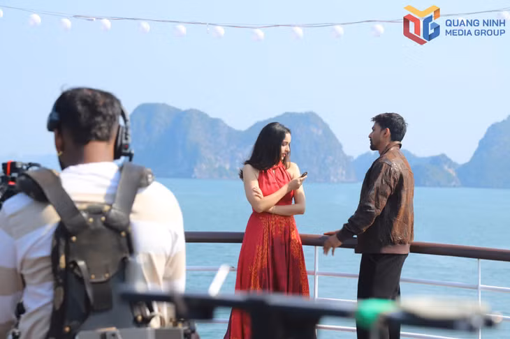 The actors stand out against magnificent landscape of the heritage bay.