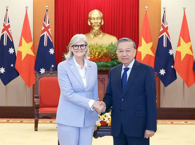 Party General Secretary Tô Lâm meets with Australian Governor-General Sam Mostyn in Hà Nội on Wednesday. — VNA/VNS Photo Thống Nhất