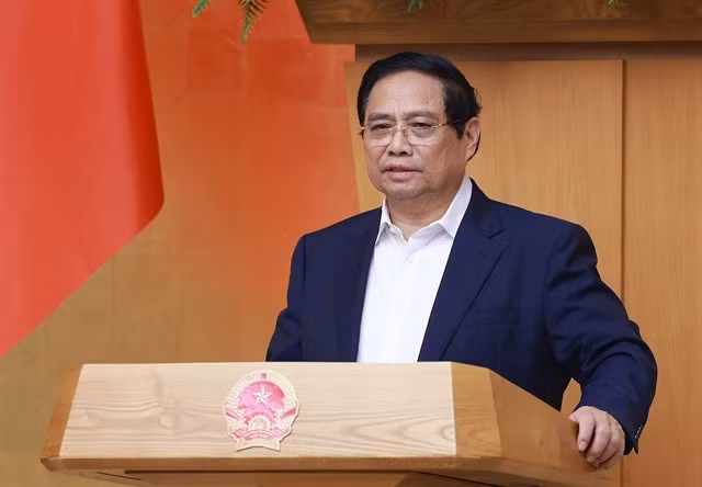 Prime Minister Phạm Minh Chính chairs the Government’s law-making session on Monday. VNA/VNS Photo