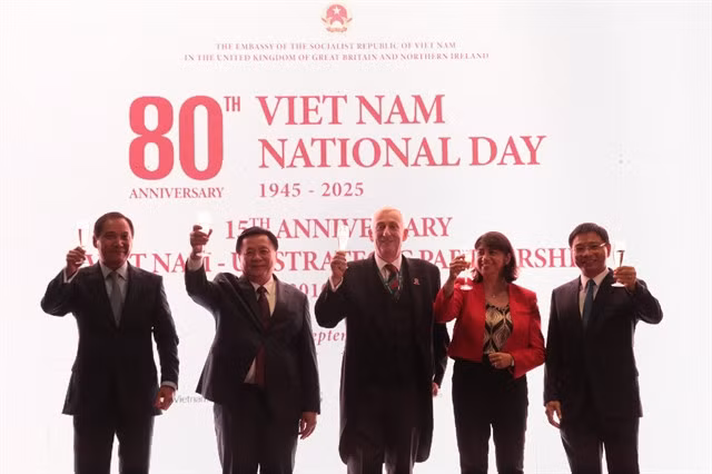 A ceremony was held in London on September 16 to mark 80th anniversary of Việt Nam's National Day and the 15th anniversary of the Việt Nam–UK Strategic Partnership. — VNA/VNS Photo
