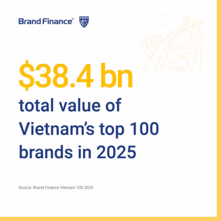 The total value of Việt Nam’s top 100 brands in 2025 is US$38.4 billion, down 14 per cent from last year, according to Brand Finance’s Việt Nam 100 2025 report. — Photo brandfinance.com