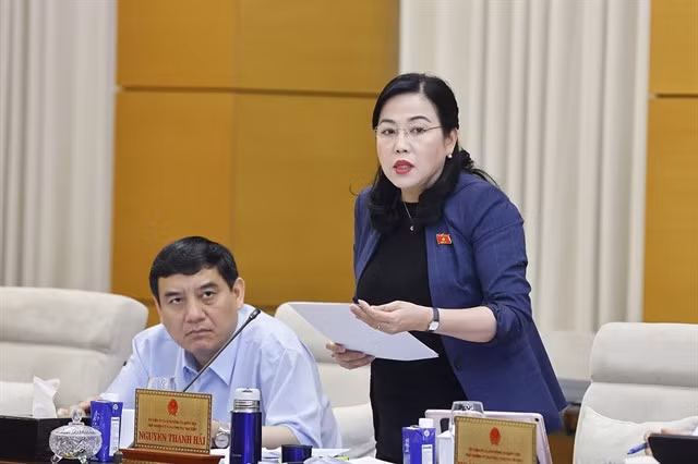 Nguyễn Thanh Hải, Chairwoman of the Committee for Deputy Affairs, speaks at the meeting. VNA/VNS Photo